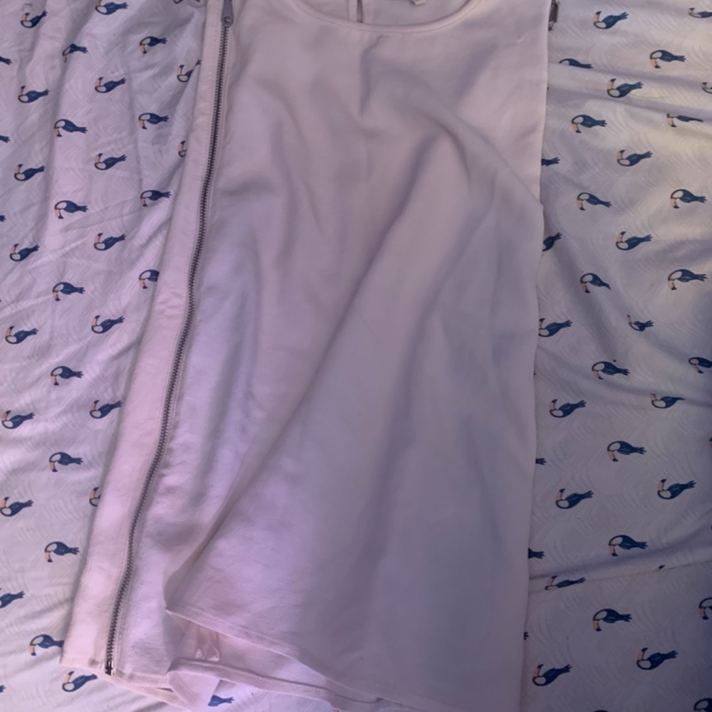 REBECCA MINKOFF MESH TOP OFF WHITE "AVENIDA" TOP ZIPPER XS - Picture 13 of 14